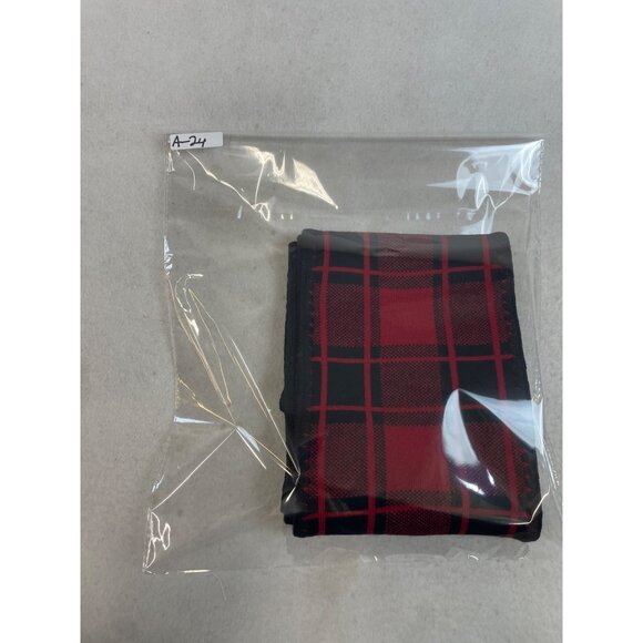 Unisex One Size Pendleton Red and Black Plaid Scarf New - Picture 5 of 6